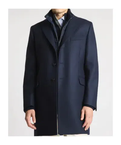 Fay Tailored Inner Down Jacket Three-button Coat In Blue