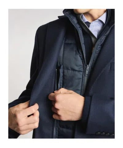 Fay Tailored Inner Down Jacket Three-button Coat In Blue