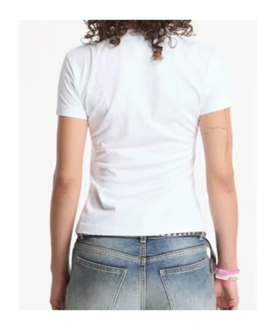 Off-white Logo-print Fitted T-shirt In White