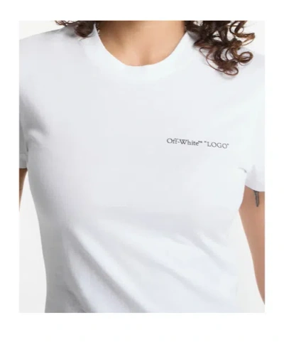 Off-white Logo-print Fitted T-shirt In White