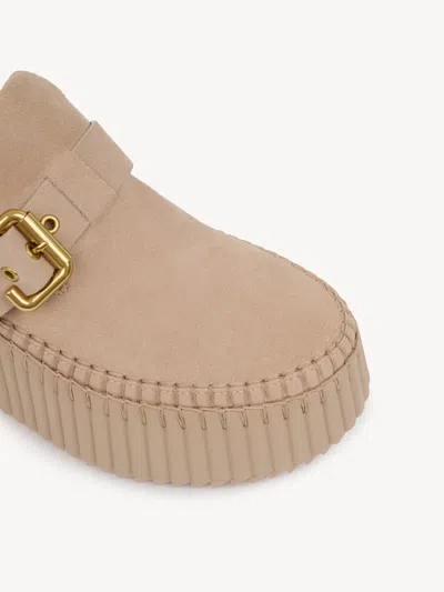Chloé Nama Platform Clogs In Sand-colored