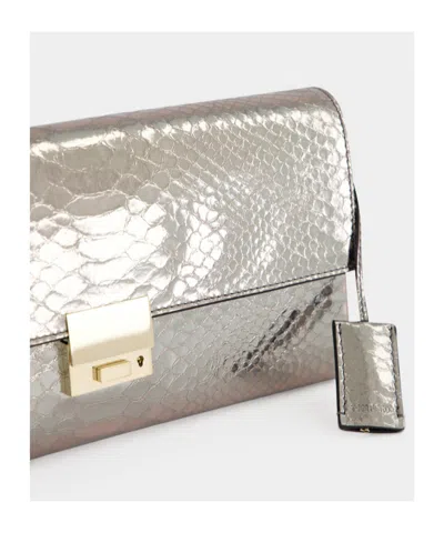 Tom Ford Flap Clutch In Silver
