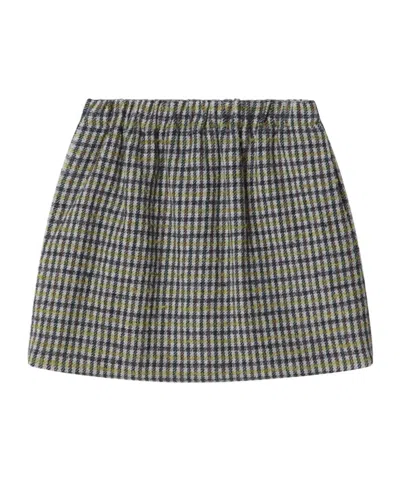 Douuod Check-pattern Elasticated-waist Skirt In White