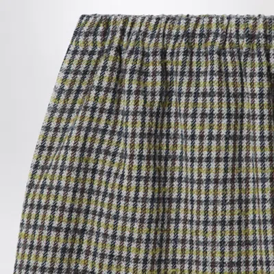 Douuod Check-pattern Elasticated-waist Skirt In White