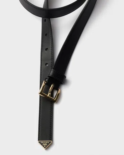Prada Leather Belt In Black