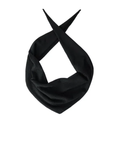 Lemaire Triangular Scarf In Fine Merino Wool In Black