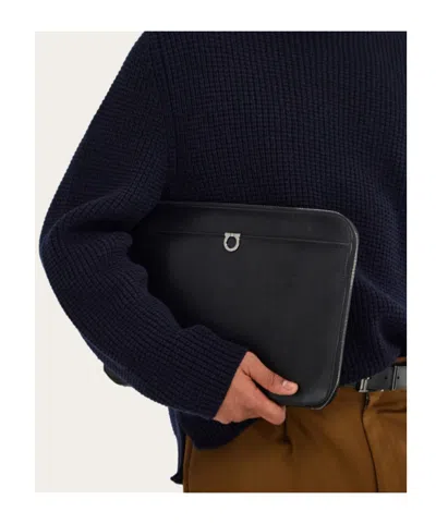 Ferragamo Gancini Document Holder In Black