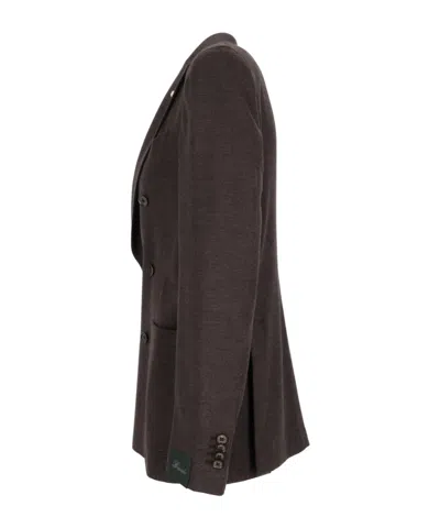 Lubiam Double-breasted Blazer In Brown