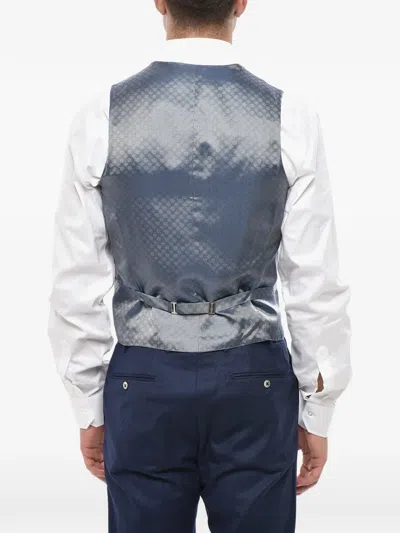 Corneliani Geometric-pattern Silk Waistcoat In Gray