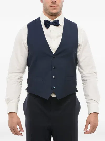 Corneliani Four-button Waistcoat In Blue