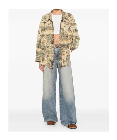 R13 Belt Loop Jeans In Blue