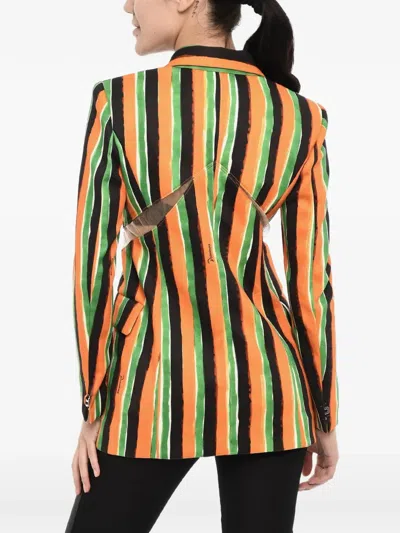 Dsquared2 Striped Cut-out Blazer In Multi