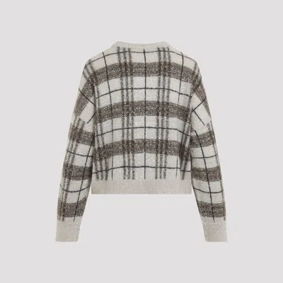 Brunello Cucinelli Plaid-pattern Sequin-embellishment Sweater In Multi
