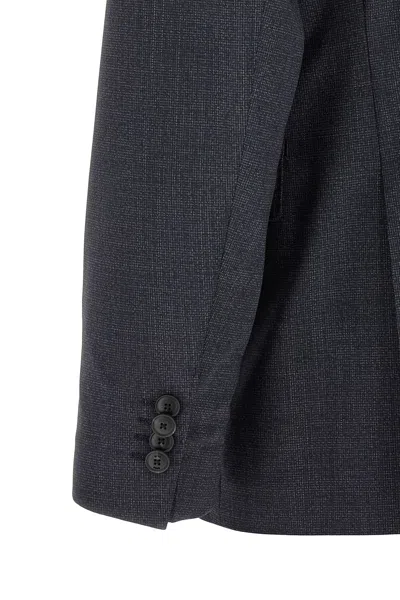 Hugo Boss Micro-texture Single-breasted Suit In Blue
