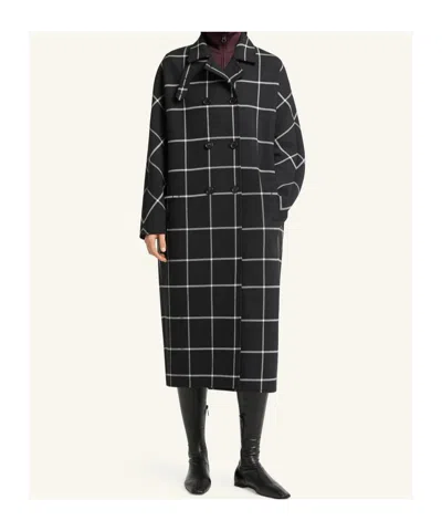 Courrèges Checked Oversized Tailored Coat In Black