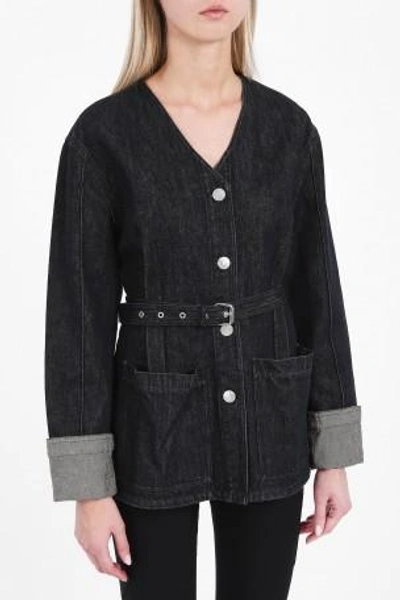 Isabel Marant Black Denim Estil Jacket In Faded Llack