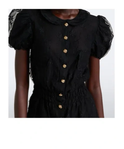 Alessandra Rich Lace Romper In Black