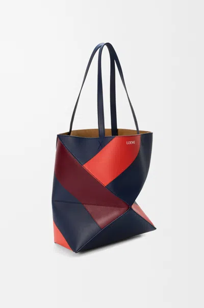 Loewe Medium Puzzle Fold Tote In Classic Leather Skin For Woman In Multi