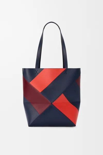 Loewe Medium Puzzle Fold Tote In Classic Leather Skin For Woman In Multi