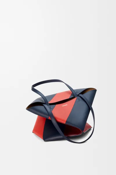 Loewe Medium Puzzle Fold Tote In Classic Leather Skin For Woman In Multi