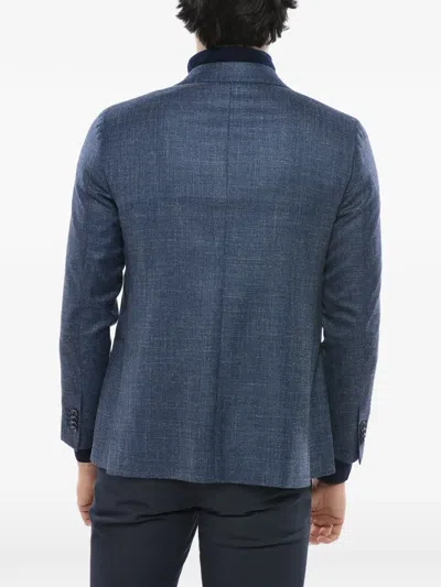 Corneliani Single-breasted Patch-pocket Blazer In Blue