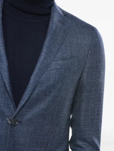 Corneliani Single-breasted Patch-pocket Blazer In Blue