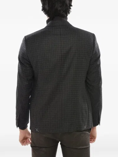 Corneliani Checked Blazer In Brown