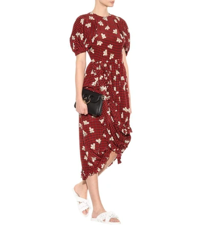 Shop Simone Rocha Asymmetric Printed Silk Dress In Llack