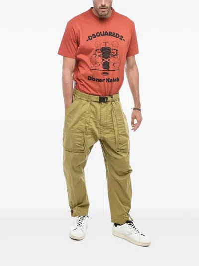 Dsquared2 Multi-pocketed Belted Cargo Pants In Green