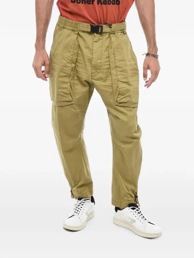 Dsquared2 Multi-pocketed Belted Cargo Pants In Green