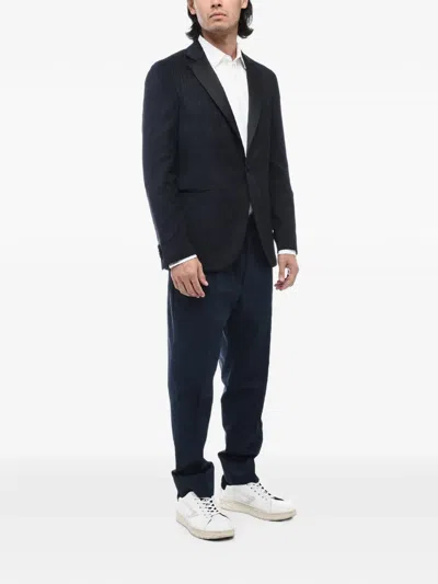 Corneliani Single-breasted Blazer In Blue