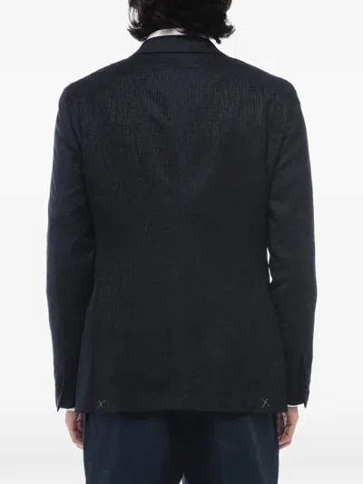 Corneliani Single-breasted Blazer In Blue