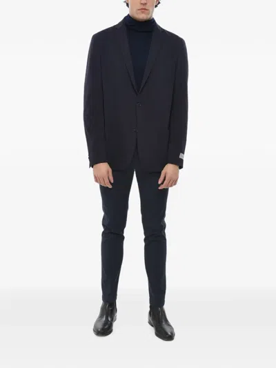 Corneliani Single-breasted Blazer In Blue