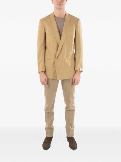 Corneliani Double-breasted Blazer In Neutrals