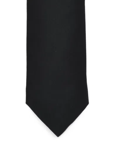 Corneliani Silk Pointed-tip Tie In Black