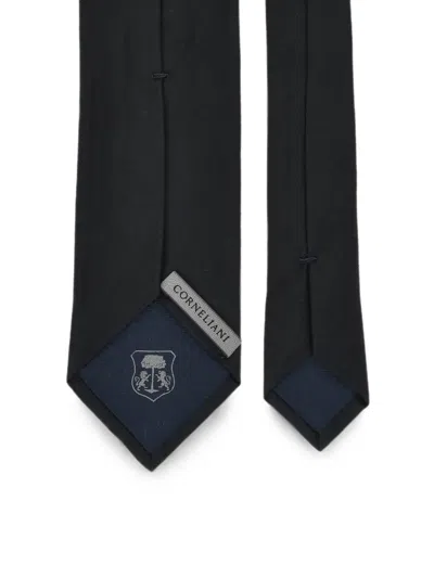 Corneliani Silk Pointed-tip Tie In Black