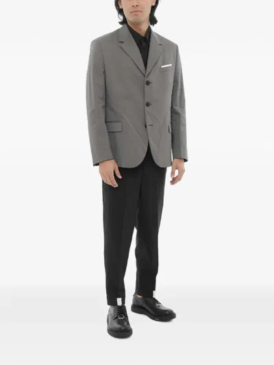 Neil Barrett Single-breasted Flap-pocket Jacket In Gray