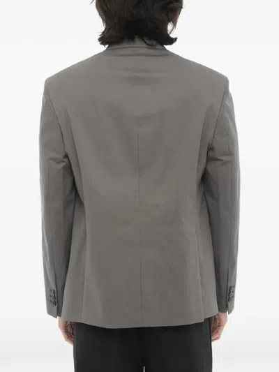 Neil Barrett Single-breasted Flap-pocket Jacket In Gray