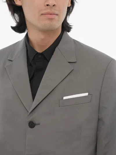 Neil Barrett Single-breasted Flap-pocket Jacket In Gray