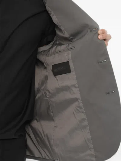 Neil Barrett Single-breasted Flap-pocket Jacket In Gray