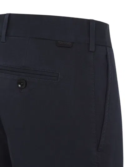Tom Ford Belt-loop Trousers In Blue