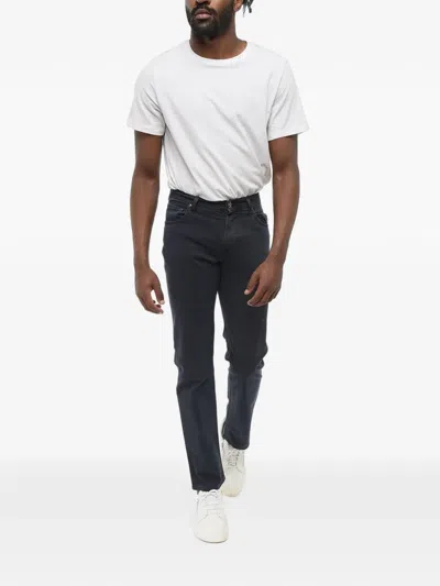 Corneliani Id Embroidered Jeans In Blue