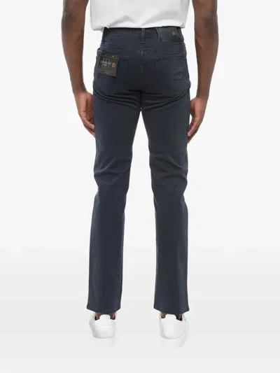 Corneliani Id Embroidered Jeans In Blue