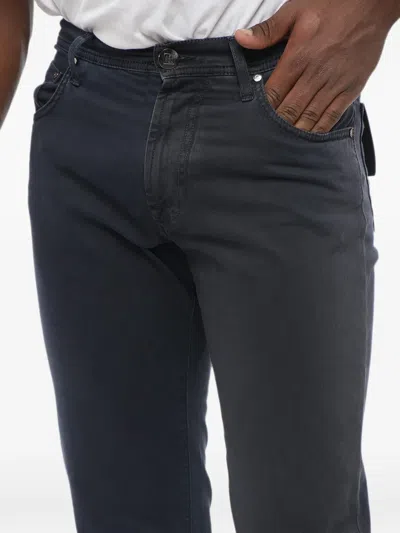 Corneliani Id Embroidered Jeans In Blue