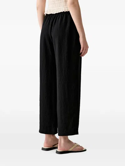 Benetton Drawstring Patch-pocket Trousers In Black
