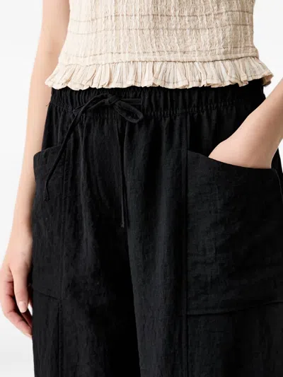 Benetton Drawstring Patch-pocket Trousers In Black