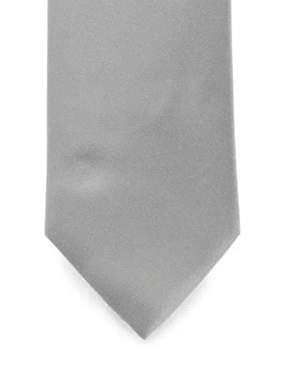 Corneliani Silk Pointed-tip Tie In Grey