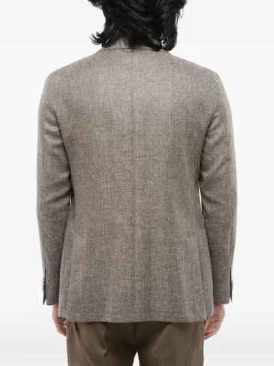 Corneliani Single-breasted Flap-pocket Blazer In Gray