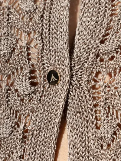 Akep Openwork Mini Dress In Brown