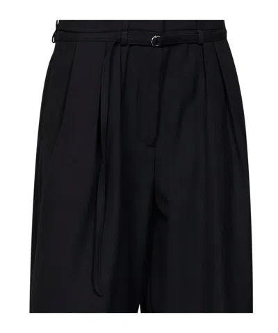 Dries Van Noten Peacha Tailored Pants Pleated Front Belt In Blue